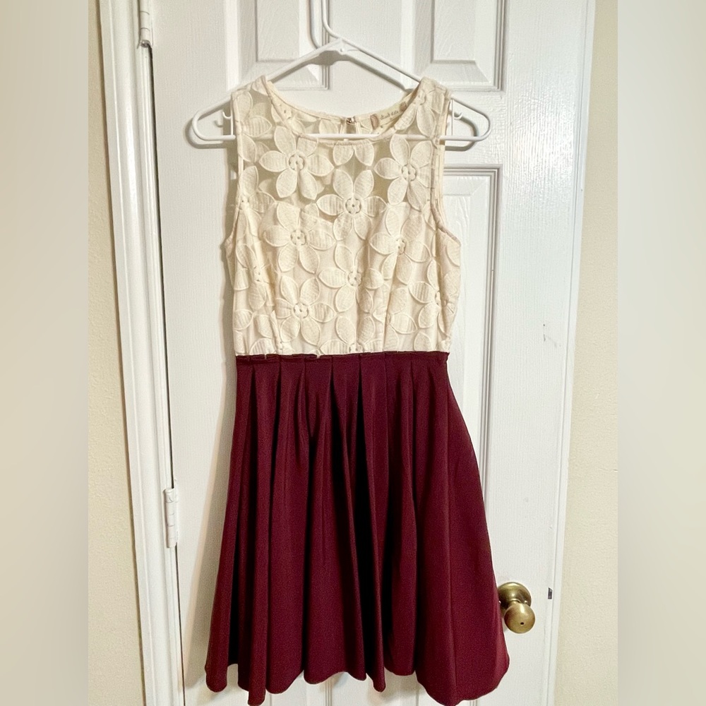 Altar’d State Cream and Maroon Dress
